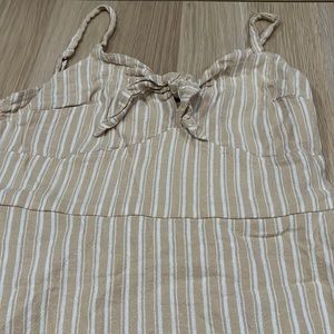 Beige and While Striped Dress from Hollister